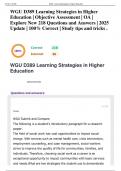 WGU D389 Learning Strategies in Higher Education &vert; Objective Assessment &vert; OA &vert; Explore New 218 Questions and Answers &vert; 2025 Update &vert; 100&percnt; Correct &vert; Study tips and tricks &period;