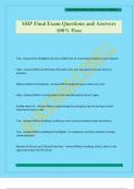 SHP Final Exam Questions and Answers 100&percnt; Pass