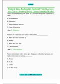 Patient Care Technician National Test Questions  and Correct Answers&sol; Latest Update &sol; Already Graded