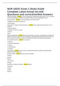 NUR 1023C Exam 1 Study Guide Complete Latest Actual set with Questions and correct&sol;verified Answers