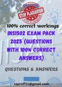 INS1502 EXAM PACK 2025 &lpar;QUESTIONS WITH ANSWERS&rpar;