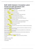 NUR 1023C Module 2 Complete Latest Actual set with Questions and correct&sol;verified Answers