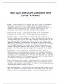 MSN 622 Final Exam Questions With Correct Answers