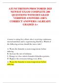 ATI NUTRITION PROCTORED 2025  NEWEST EXAM COMPLETE 200  QUESTIONS WITH DETAILED  VERIFIED ANSWERS &lpar;100&percnt;  CORRECT ANSWERS&rpar; &sol;ALREADY  GRADED A&plus;