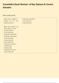 Cumulative Exam Review&sol; of Key Quizzes & Correct Answers&period;