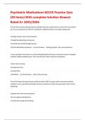 Psychiatric Medications NCLEX Practice Quiz &lpar;20 items&rpar; With complete Solution Newest Rated A&plus; 2025&sol;2026