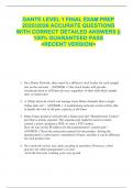 DANTE LEVEL 1 FINAL EXAM PREP  2025&sol;2026 ACCURATE QUESTIONS  WITH CORRECT DETAILED ANSWERS &vert;&vert;  100&percnt; GUARANTEED PASS  <RECENT VERSION> 