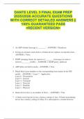DANTE LEVEL 3 FINAL EXAM PREP  2025&sol;2026 ACCURATE QUESTIONS  WITH CORRECT DETAILED ANSWERS &vert;&vert;  100&percnt; GUARANTEED PASS  <RECENT VERSION> 