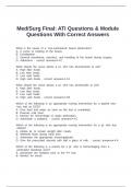 Med&sol;Surg Final&colon; ATI Questions & Module Questions With Correct Answers