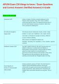 APUSH Exam 250 things to know &sol; Exam Questions and Correct Answers &lpar;Verified Answers&rpar; A Grade 