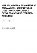 NUR 256 MIDTERM EXAM NEWEST ACTUAL EXAM COMPLETE 250 QUESTIONS AND CORRECT DETAILED ANSWERS &lpar;VERIFIED ANSWERS&rpar;