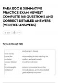 PAEA EOC & SUMMATIVE PRACTICE EXAM NEWEST COMPLETE 168 QUESTIONS AND CORRECT DETAILED ANSWERS &lpar;VERIFIED ANSWERS&rpar;