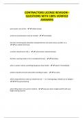CONTRACTORS LICENSE REVISION - QUESTIONS WITH 100&percnt; VERIFIED  ANSWERS