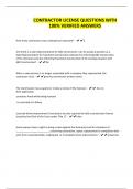 CONTRACTOR LICENSE QUESTIONS WITH  100&percnt; VERIFIED ANSWERS