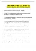 CALIFORNIA CONTRACTORS LICENSE LAW  QUESTIONS WITH 100&percnt; VERIFIED ANSWERS