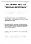 5 DOLLAR TRAFFIC SCHOOL 2025  QUESTIONS AND VERIFIED SOLUTIONS&vert;  ABSOLUTE SUCCESS GUARANTEED&period; 