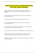 CONTRACTORS LICENSE IN ARIZONA QUESTIONS  WITH 100&percnt; VERIFIED ANSWERS