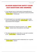 40-HOUR RADIATION SAFETY EXAM  2025 QUESTIONS AND ANSWERS&period;