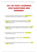 301- NC POST LICENSING  2025 QUESTIONS AND  ANSWERS&period;