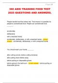 360 ANSI TRAINING FOOD TEST  2025 QUESTIONS AND ANSWERS&period; 