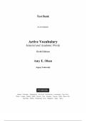 Active Vocabulary&colon; General and Academic Words &ndash; 6th Edition &ndash; Amy E&period; Olsen &ndash; Complete Test Bank with Quizzes and Final Exams