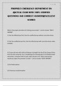 PROPHECY EMERGENCY DEPARTMENT RN A&vert;ACTUAL EXAM WITH 100&percnt; VERIFIED QUESTIONS AND CORRECT ANSWERS&vert;EXCELLENT SCORES