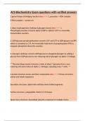 ACS Biochemistry Exam questions with verified answer1