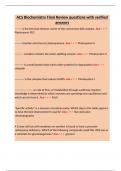 ACS Biochemistry Final Review questions with verified answers