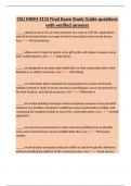 CSU MISM 3115 Final Exam Study Guide questions with verified answers