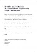 NSG 533 - Exam 2 Module 7 Oncogenesis Exam questions and answers latest edition&period;