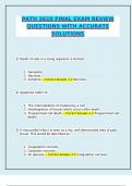 PATH 3610 FINAL EXAM REVIEW QUESTIONS WITH ACCURATE SOLUTIONS