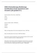ONS Chemotherapy Biotherapy Certification Exam Questions and Answers &lpar;all graded A&plus;&rpar;