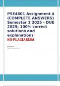 PSE4801 Assignment 4 &lpar;COMPLETE ANSWERS&rpar; Semester 1 2025 - DUE 2025&semi; 100&percnt; correct solutions and explanations