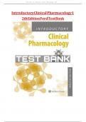 Introductory Clinical Pharmacology 12th Edition Test Bank by Susan Ford Chapters 1-54&vert; Latest Practice Exam 100&percnt; Veri&filig;ed Answers