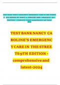 TEST BANK FOR Nancy Caroline's Emergency Care in the Streets Essentials Package 9th Edition by American Academy of Orthopaedic Surgeons ISBN&colon;978-1284256741 ALL CHAPTERS COVERED YOUR ULTIMATE GUIDE 100&percnt; VERIFIED A&plus; GRADE ASSURED&excl;&excl;&excl;&excl;&excl; NEW LATEST UPDA