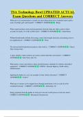 TSA   Bundled Exam Questions WITH  CORRECT Answers