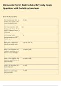 Minnesota Permit Test Flash Cards&sol; Study Guide Questions with Definitive Solutions&period;