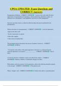 CPOA UPDATED  Exam Questions and  CORRECT Answers