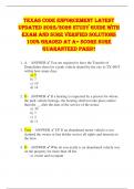Texas Code Enforcement LATEST UPDATED 2025&sol;2026 Study Guide WITH Exam And SURE VERIFIED SOLUTIONS 100&percnt; GRADED AT A&plus; SCORE SURE GUARANTEED PASS&excl;&excl;