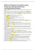 BIOD 121 Module 2 Complete Latest Actual set with Questions and correct&sol;verified Answers