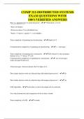 COMP 212-DISTRIBUTED SYSTEMS EXAM QUESTIONS WITH 100&percnt;VERIFIED ANSWERS