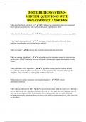 DISTRIBUTED SYSTEMS- MIDTEM QUESTIONS WITH 100&percnt;CORRECT ANSWERS