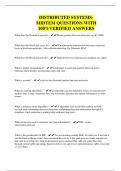 DISTRIBUTED SYSTEMS- MIDTEM QUESTIONS WITH 100&percnt;VERIFIED ANSWERS