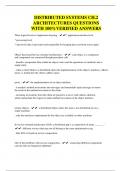 DISTRIBUTED SYSTEMS CH&period;2 ARCHITECTURES QUESTIONS WITH 100&percnt;VERIFIED ANSWERS