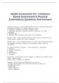 Health Assessment Ch&period; 1 Evidence Based Assessment & Physical Examination&rpar; Questions And Answers