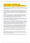 CLFP EXAM - LEASING LAW QUESTIONS & SOLUTIONS&lpar;RATED A&plus;&rpar;