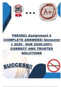 PSE4801 Assignment 4 &lpar;COMPLETE ANSWERS&rpar; Semester 1 2025 - DUE 2025&semi;100&percnt; CORRECT AND TRUSTED SOLUTIONS