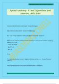 Spinal Anatomy- Exam 2 Questions and Answers 100&percnt; Pass