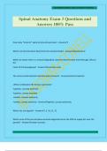 Spinal Anatomy Exam 3 Questions and Answers 100&percnt; Pass