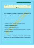 STT Exam 1 Questions and Answers 100&percnt; Pass